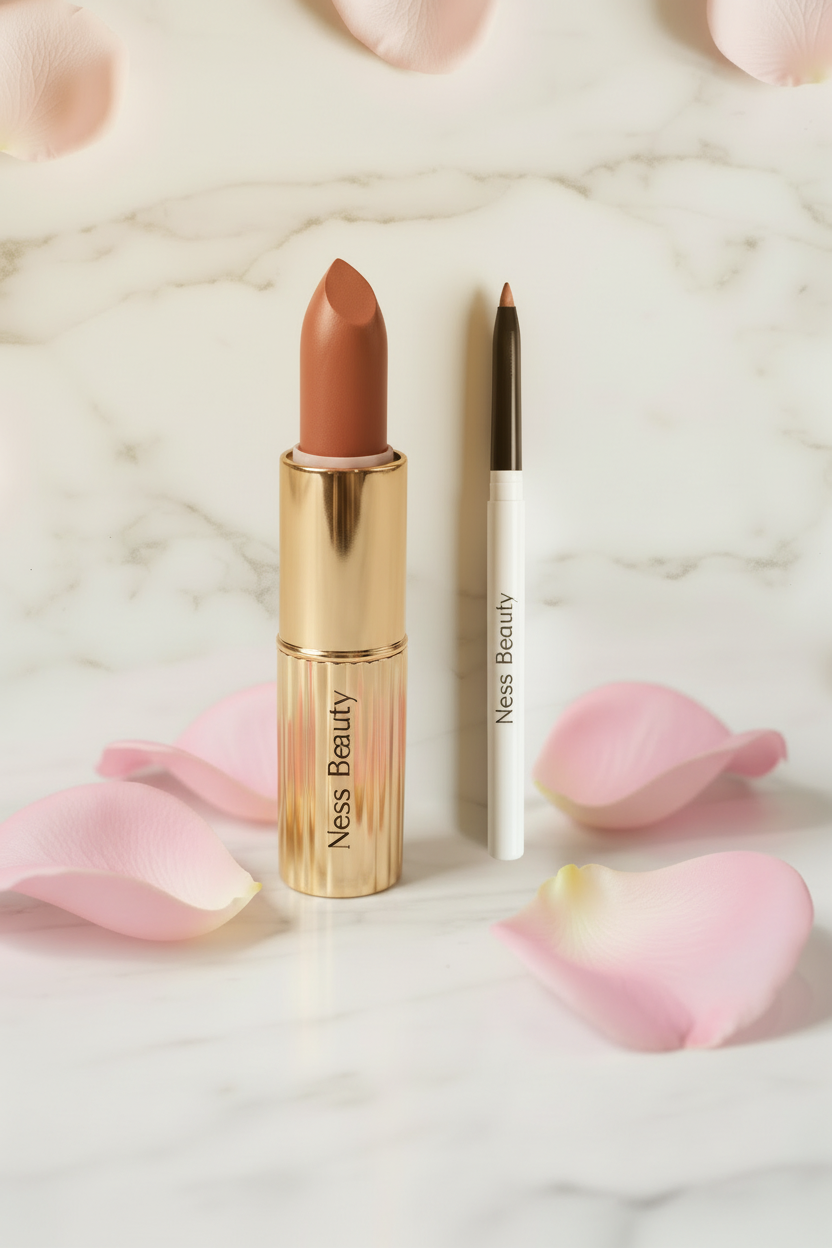 Duo Lèvres Ness Beauty - Rouge à lèvres et crayon